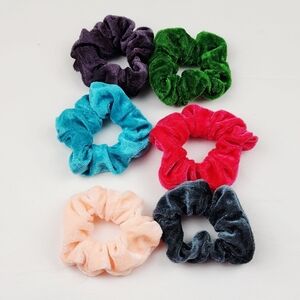 Velvet Scrunchie Hair Ties Bundle Of 6